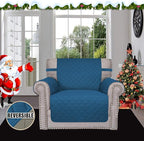 Easy-Going Chair Sofa Slipcover Reversible Sofa Cover Water Resistant Couch Cover Furniture Protector Cover with Elastic Straps for Pets Kids Children Dog Cat (Chair, PeacockBlue/Beige)