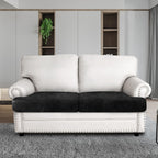 ANARACHON Leather Look Couch Cushion Covers Sofa Seat Slipcovers Sets Couches Furniture Protector for Sectional Armchair Loveseat Pets Kids Stretch Spandex Fabric (2 T-Cushion Loveseat, Black)