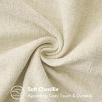 MIULEE Pack of 2 Christmas Pillow Covers 20x20 Inch Cream White Farmhouse Decorative Throw Pillow Covers with Stitched Edge Soft Chenille Solid Dyed Couch Pillow Covers for Sofa Bed Living Room