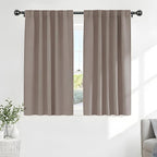 PONY DANCE Blackout Curtains Thermal Insulated Window Treatment Panels Room Darkening Blackout Drapes for Living Room Back Tab/Rod Pocket Bedroom Draperies, 52 x 54 Inch, Light Taupe, 2 Panels