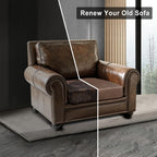ANARACHON Leather Look Couch Cushion Covers Sofa Seat Slipcovers Sets Couches Furniture Protector for Sectional Armchair Loveseat Pets Kids Stretch Spandex Fabric (1 Cushion Armchair, Brown)