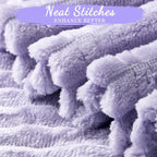 Buryeah 12 Pcs Flannel Throw Blanket Bulk 50 x 60 in Sleepover Blanket Outdoor Wedding Throw Lightweight, Oeko-tex Standard 100 Certified for Sofa Homeless Gifts (Light Purple)