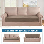 H.VERSAILTEX Velvet Stretch Individual Couch Cushion Cover Plush Cushion Slipcover for Loveseat Sofa Cushion Furniture Protector Seat Cushion Sofa Cover (1 Piece Sofa Cushion Cover, Mocha)