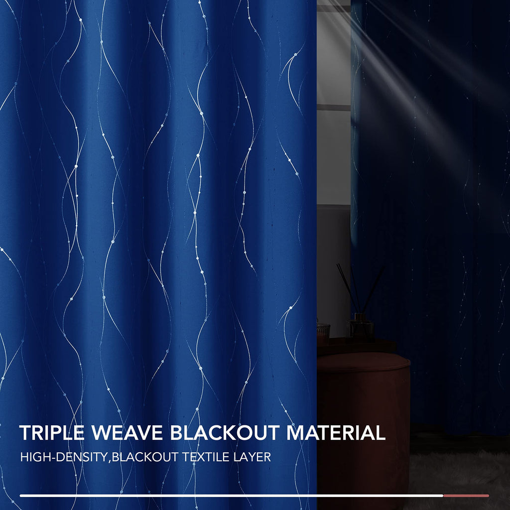 Deconovo Living Room Curtains 90 Inches Long, Blackout Curtains for Bedroom