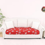 Smiry Printed Couch Cushion Covers, Stretch Soft Couch Covers for Sofa, Washable Non-Slip Sofa Slipcover Furniture Protector for Indoor and Outdoor (Large, Red)