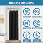 H.VERSAILTEX Doorway Curtain Blackout Closet Door Curtain Room Divider Window Treatment Curtain for Bedroom Thermal Insulated Privacy Drape Soundproof Grommet, 42 x 80 inches, 1 Panel, Black