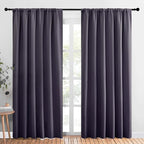 NICETOWN Living Room Curtains, Blackout Draperies, Greyish Purple, 1 Pair, 70 x 84-inch, Home Decorations Thermal Insulated Solid Rod Pocket Blackout Drapes for Cafe