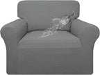 Easy-Going 100% Waterproof Oversized Chair Couch Cover, Dual Waterproof Sofa Cover, Stretch Jacquard Sofa Slipcover, Leakproof Furniture Protector for Kids, Pets, Dog and Cat, Grey