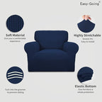 Easy-Going Stretch Chair Slipcover with Arm Washable Navy