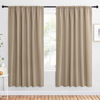 NICETOWN 2 Panels Blackout Curtains, Rod Pocket Window Curtains Room Darkning Drapes for Bedroom/Living Room, Thermal Insulated Solid Draperies for Home Office/Study, 62 by 72-Inch, Soft Taupe