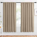 NICETOWN 2 Panels Blackout Curtains, Rod Pocket Window Curtains Room Darkning Drapes for Bedroom/Living Room, Thermal Insulated Solid Draperies for Home Office/Study, 62 by 72-Inch, Soft Taupe