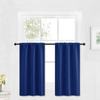 RYB HOME Cafe Blackout Curtains 30 inch Length, Short Window Curtain Tiers