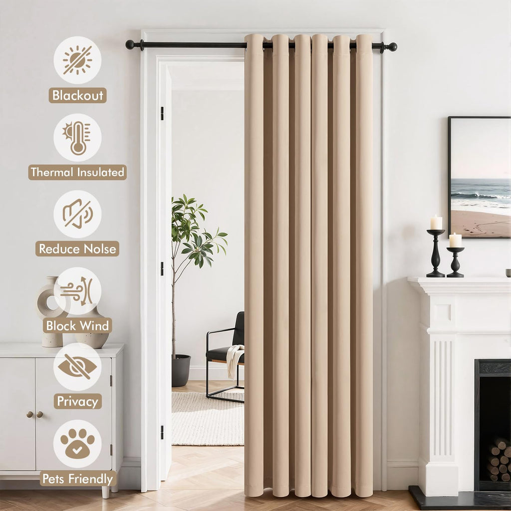 MIULEE Closet Curtain for Open Closet Without Door Grommet Top 34x80 Inches