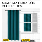 NICETOWN Faux Silk Teal Curtains & Drapes for Bedroom, Grommet Top Thermal Insulated Room Darkening Energy Saving Privacy Drapes for Nursery, 2 Panels, W52 x L63