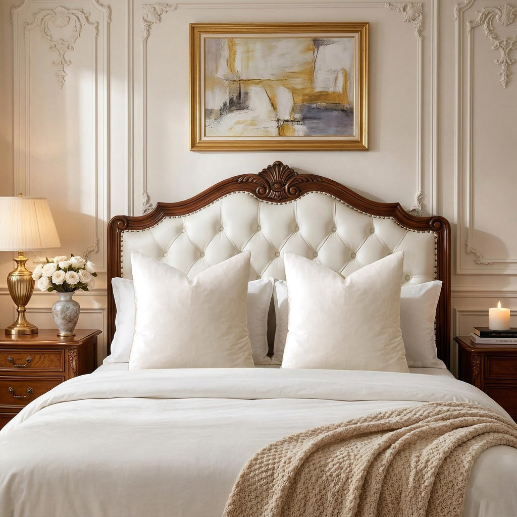 GIGIZAZA Velvet Pillow Covers 24x24 Decorative Pillows Pack of 2 Ivory