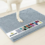 Muddy Mat® | Super Absorbent Door Mat Indoor, Microfiber Quick Dry Chenille Entryway Rug, Non-Slip Front Door Mat, Indoor Mats for Entryway, Machine Washable Pet Rug, Baby Blue 18"X28"