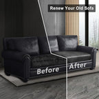Leather Look Couch Cushion Covers Sofa Seat Slipcovers Sets Couches Furniture Protector for Sectional Armchair Loveseat Pets Kids Stretch Spandex Fabric (1 Cushion Sofa, Dark Grey)