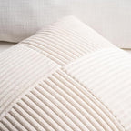 Fancy Homi 2 Packs Cream Lumbar Decorative Throw Pillow Covers 16x26 Inch for Living Room Couch Bed Sofa, Rustic Farmhouse Boho Home Decor, Soft Striped Corduroy Rectangle Accent Cushion Case