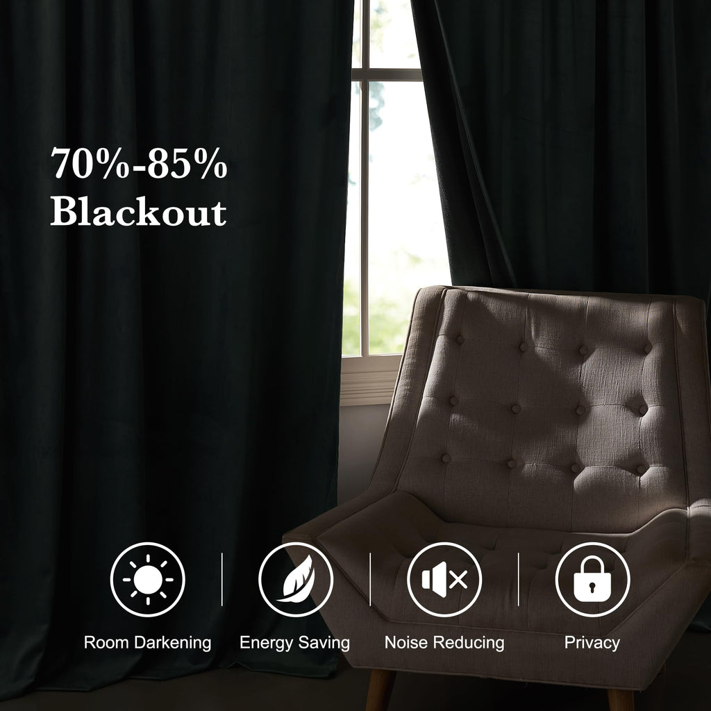 RYB HOME Velvet Curtains 102 inches Long, Extra Long High Ceiling Curtains
