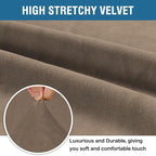 H.VERSAILTEX Stretch Velvet Armchair Cover Couch Covers 1 Cushion Chair Slipcover for Living Room Furniture Cover Crafted from Thick Comfy Rich Velour (Chair 31"-49", Coco Mocha)
