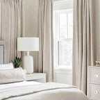 MIULEE Linen Textured Curtains for Bedroom Solid 100% Blackout Thermal Insulated Natural Grommet Room Darkening Curtains & Drapes Luxury Decor for Living Room Nursery 52 x 54 Inch (2 Panels)