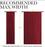 NICETOWN Living Room Curtains for Window - Energy Efficient & Noise Reducing Thermal Insulated Rod Pocket Blackout Drapes/Draperies for Living Room (Burgundy Red, 2 Panels, W52 inches x L84 inches)