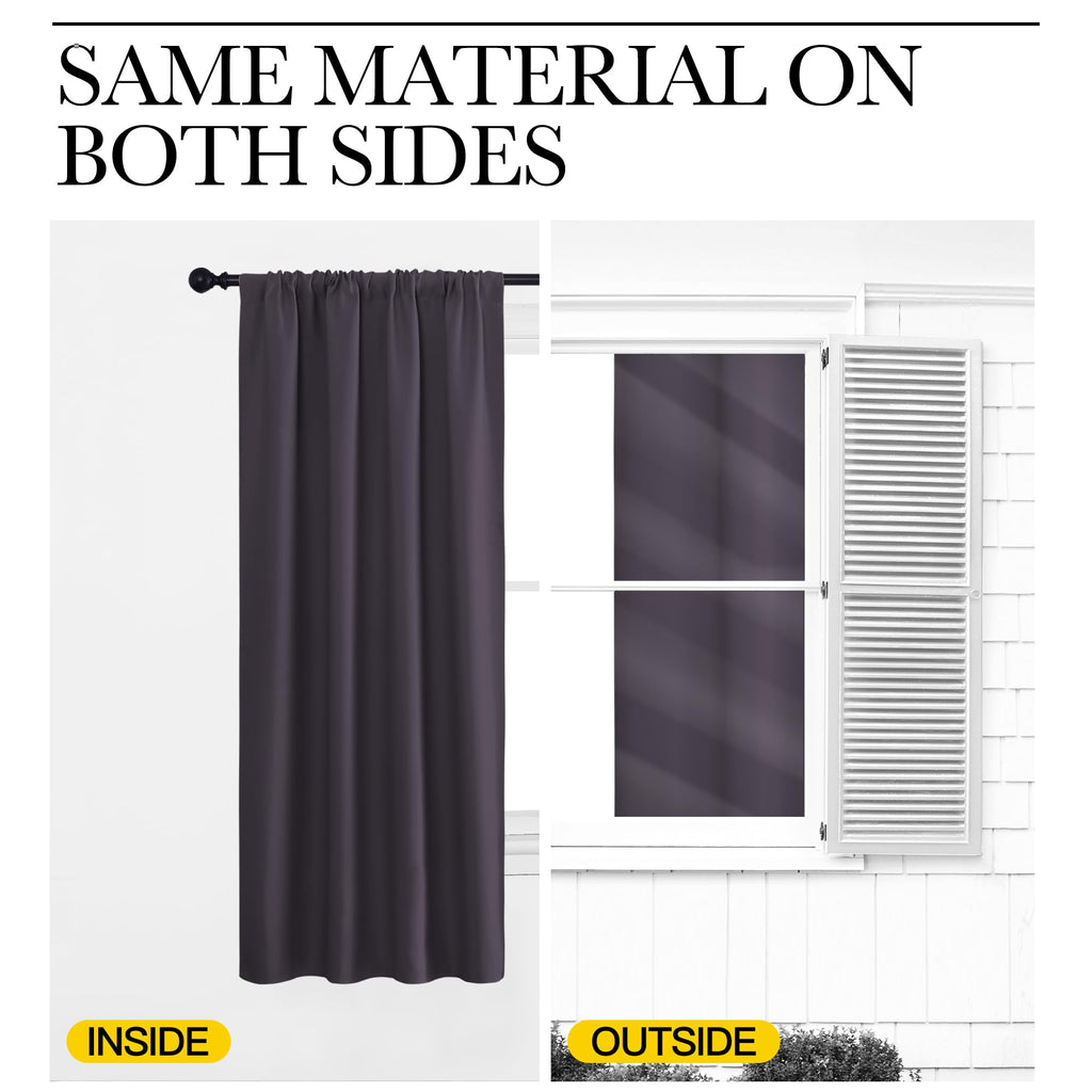 NICETOWN Blackout Curtains for RV Windows, Greyish Purple, 29" by 20", 2 Panels, Room Darkening Window Curtain Panels, Easy-Care Solid Thermal Insulated Draperies/Drapes for Daughter Room