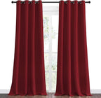 NICETOWN Burgundy Red Blackout Draperies Curtains - Pair of Grommet Top Thermal Insulated Blackout Decorative Curtains for Thanksgiving Day & Christmas Decor(55 inches Wide by 90 inches Long)