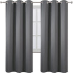 LEMOMO Grey Thermal Blackout Curtains/42 x 72 Inch/Set of 2 Panels Room Darkening Curtains for Bedroom