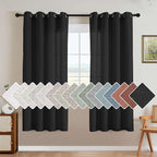 H.VERSAILTEX Living Room Linen Curtains Home Decorative Nickel Grommet Curtains Privacy Added Energy Saving Light Filtering Window Treatments Panels for Bedroom, Heather Black, 2 Panels, 52 x 72 Inch