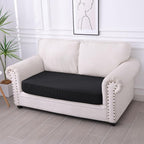 hyha Waterproof Couch Cushion Covers for Pets, Non Slip Sofa Seat Cover for Dogs Washable, Soft Thick Stretch Jacquard Fabric, Sofa Slipcovers with Elastic Bottom (1 Piece for Medium, Black)