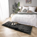 Ashler faux fur rug, Fluffy Shaggy Area Rug Ultra Soft 2.2 x 6 Feet Rectangle Fur Rug, Black Fuzzy Rug Machine Washable Shag Rug, Nursery Decor Throw Rugs for Bedroom, kids room, Living Room