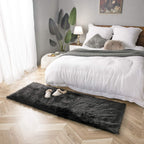 Ashler faux fur rug, Fluffy Shaggy Area Rug Ultra Soft 2.2 x 6 Feet Rectangle Fur Rug, Black Fuzzy Rug Machine Washable Shag Rug, Nursery Decor Throw Rugs for Bedroom, kids room, Living Room