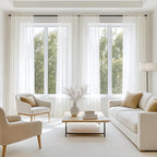 MIULEE Ivory Sheer Curtains 63 Inches Long 4 Panels 42 x 63 Inches