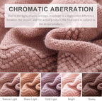 BOURINA Coral Pink Throw Blanket 50 x90 Inches Textured Solid Soft Sofa Throw Bed Runner Knitted Decorative Blanket