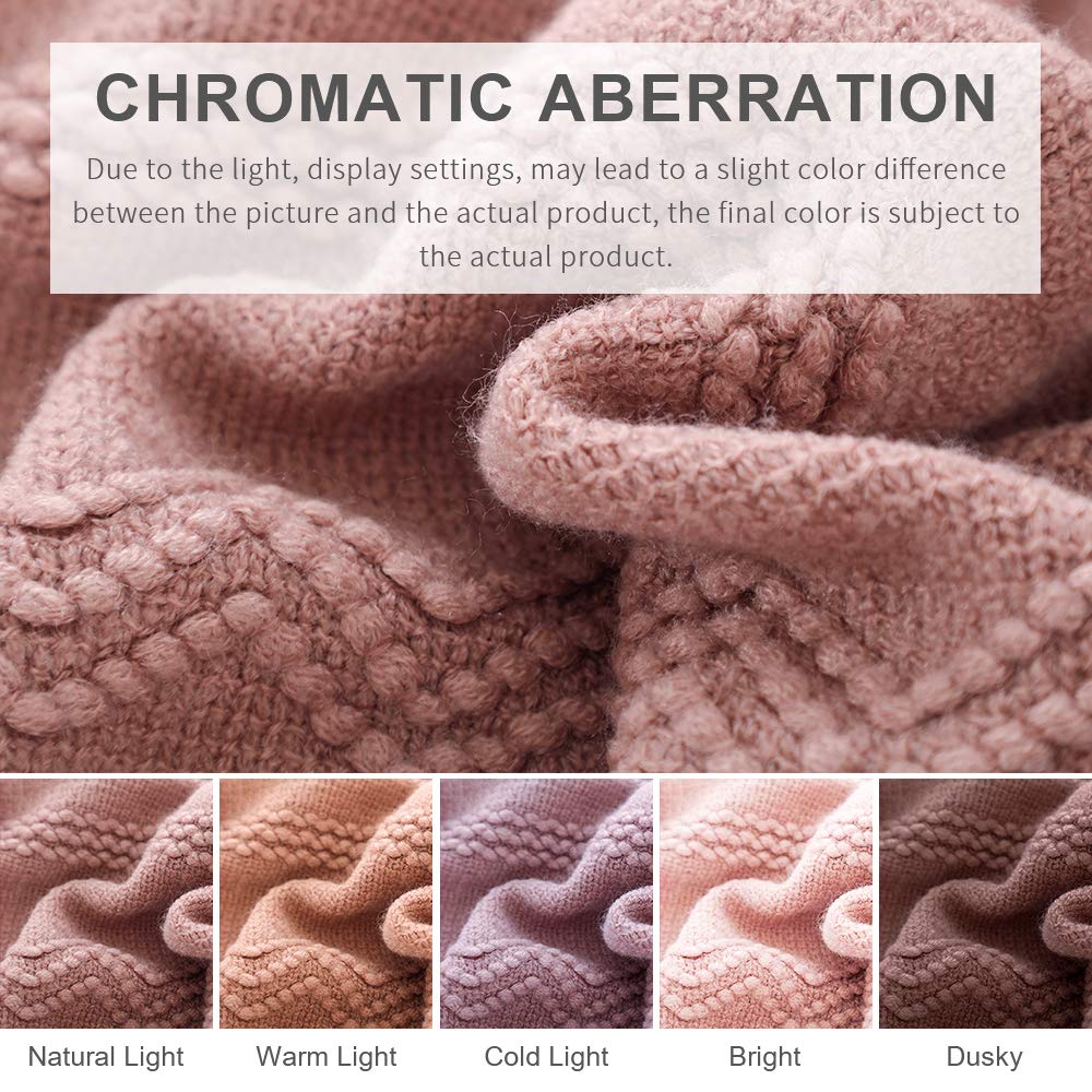 BOURINA Coral Pink Throw Blanket 60x80 Inch Knitted Soft Throw Sofa Blanket