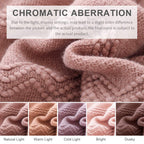 BOURINA Coral Pink Throw Blanket 60x80 Inch Knitted Soft Throw Sofa Blanket