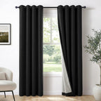 100% Blackout Linen Curtains 108 Inch Long 2 Panels Set, Oatmeal