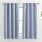 NICETOWN Blackout Curtains for Bedroom 63 inch Length 2 Panels - Window Treatment Thermal Insulated Solid Grommet Blackout for Living Room (52 by 63 Inch,Vintage Blue)