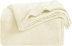 KMUSET Cream Fleece Blanket Twin Size - Lightweight Super Soft Cozy Bed Blanket Microfiber 60 x 80 inches