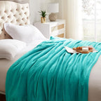KMUSET Fleece Blanket Throw - Teal, Lightweight, Super Soft, Cozy Luxury Bed Blanket
