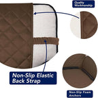 PureFit Reversible Quilted Sofa Cover, Water Resistant Slipcover Furniture Protector, Washable Couch Cover with Non Slip and Elastic Straps for Kids, Dogs, Pets (Oversized Loveseat, Coffee/Ivory)