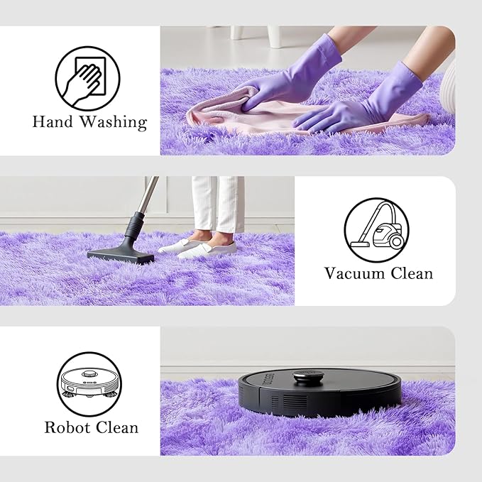 Small Rug Throw Rugs for Bedroom, Mini Area Rug, Fluffy Purple Carpet, Affordable Door Entryway Indoor Inside Front Entrance Dog 2x3 Mat, Home Decor Aesthetic(2 x 3, Purple Starry)