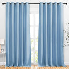 NICETOWN Blackout Room Divider Curtains 118 inches Long, Grommet Thermal Window Treatments Sound Reducing Drapes for Sliding Glass Door, Blue, W66 x L118, 2 Pieces