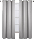 LEMOMO Blackout Curtains 42 x 95 inch/Light Grey Curtains Set of 2 Panels/Thermal Insulated Room Darkening Bedroom Curtains