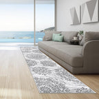 HEBE Hallway Runner Rug 2'8''x12' Washable Vintage Distressed Area Rugs Non Slip Laundry Rug Runner Boho Floor Carpet Runners for Hallways Entryway Laundry Room Kitchen Bathroom