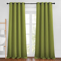 NICETOWN Fresh Green Blackout Curtains for Living Room, Grommet Thermal Insulated Window Drapes Room Divider Blinds Sound Reducing for Living Room, W46 x L102, 2 Pieces