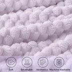 BEDELITE Fleece Blanket - 3D Jacquard Decorative Lavender Fog Throw Blankets for Couch & Bed, Soft and Cozy Warm Plush Fluffy Blanket All Seasons Suitable, 60x80Inches