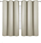 LEMOMO Light Beige Blackout Curtains 40 x 63 Inch Length/Set of 2 Curtain Panels/Thermal Insulated Room Darkening Blackout Curtains for Bedroom