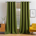 MIULEE Blackout Curtains 96 Inches Long for Bedroom Living Room Thermal Insulated Room Darkening Grommet Top Solid Light Blocking Drapery Set of 2 Window Panels Olive Green